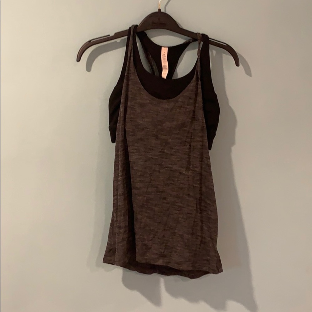 Grey and Black lululemon sports bra tank top